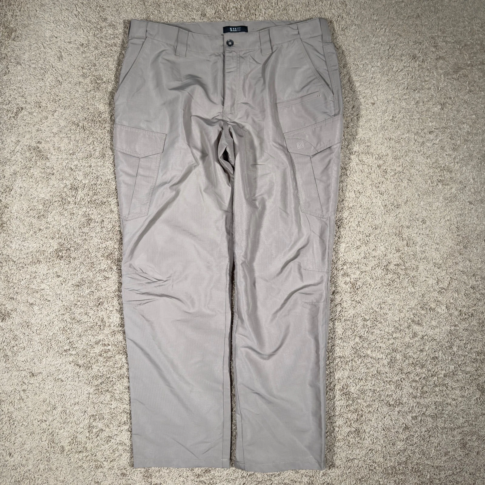 5.11 Tactical Fast-Tac Cargo Pants Mens 40x34 Beige Ripstop Military Stretch
