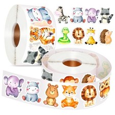 1200 Pcs Animal Stickers for Kids 2 Roll Nature Stickers Cute Cartoon Animal