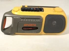 Vintage Sony Sports Model CFM-104 Yellow Boombox AM/FM Radio Cassette