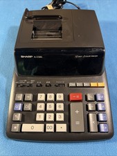 Sharp EL-2196BL Desktop 12-Digit 2-Color Printing Calculator Used Tested W/Cord