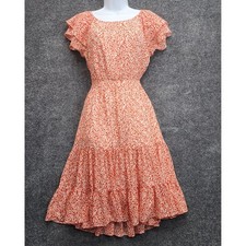 J.Crew Floral Flutter Sleeve Tiered Midi Dress Womens 2 Cottagecore Boho Resort
