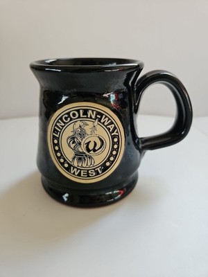 Vtg. Deneen Pottery Mug 2008 Lincoln-Way West Black