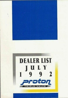 Proton Händlerliste 1992 UK Markt Faltprospekt