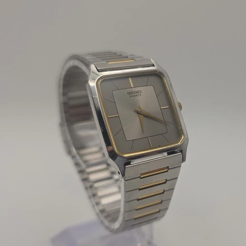 Vintage Seiko Quartz Tank Watch 6530-5510 Running Mens Gold/Silver