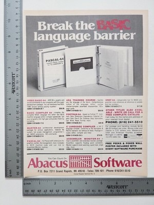 Abacus Software Basic Vintage Print Advertisement