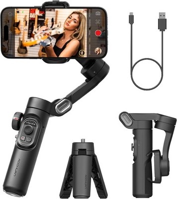 AOCHUAN Smart XE 3-Axis Phone Gimbal Stabilizer Foldable iPhone 16 15 Android