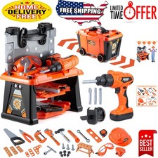 Educational Toddler Tool Playset - 79pcs with Electric Drill and Toolbox