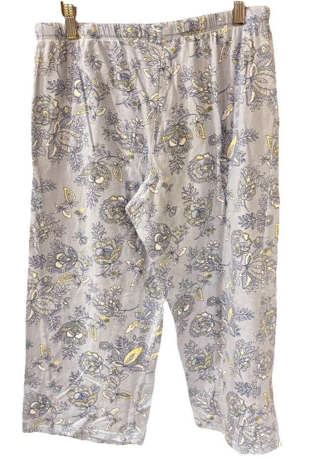 JOCKEY Juego de Dormir Pijama Verde y Azul Floral Mezcla de Algodón Longitud Capri - Pequeño Foto 4 de 4