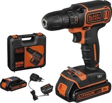 Black+Decker BDCDC18KB-QW Trapano Avvitatore Valigetta e 2 Batterie 18V 1.5Ah