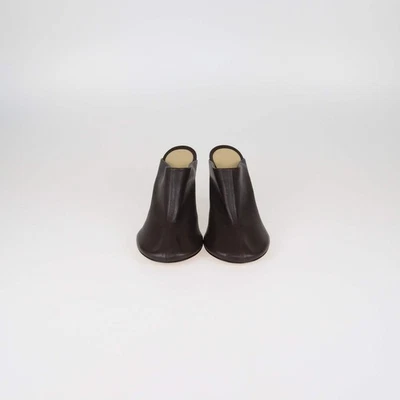 Mules chaussettes à pois en cuir marron Bottega Veneta - Photo 1/4