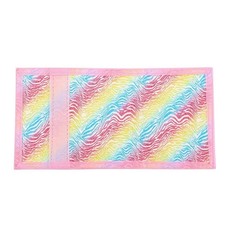 Kids Wallet Rainbow Zebra Trifold Coin Pocket Canvas   New