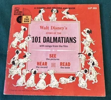 Walt Disney: 101 Dalmations. Record & Book, 7” 33rpm. 1965 LLP 305