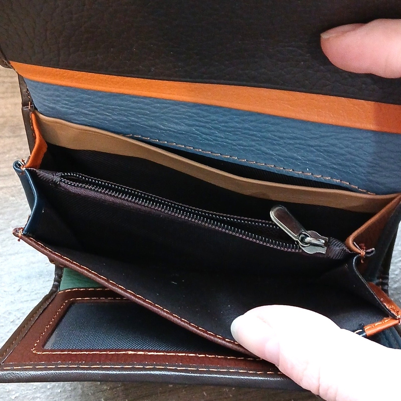 Temanli Multicolored Patchwork Wallet Extra Pocke… - image 6