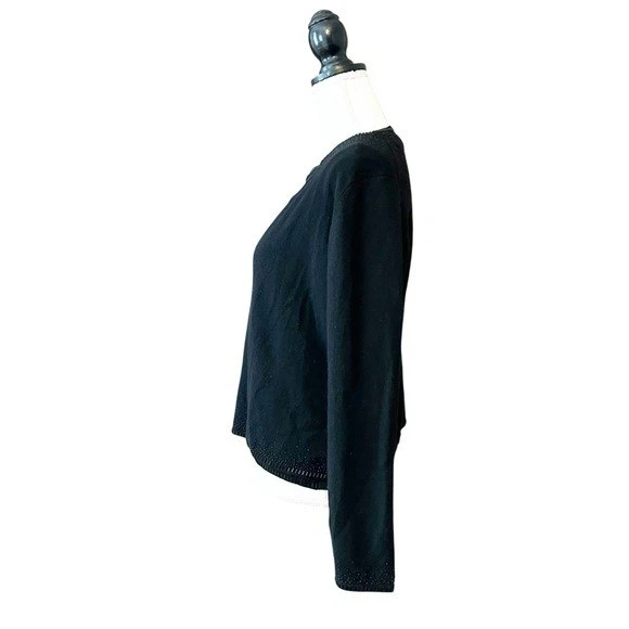 Conjunto Suéter Cárdigan Doble Cuentas Cachemir Valerie Steven’s Mujer Mediano Negro Foto 4 de 4