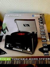 Chaîne Hi-Fi Vintage Muse MT-116 WS Platine Vinyle, Bluetooth, CD,