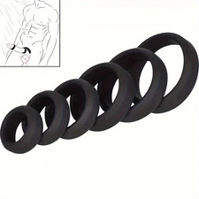 6Set Cock Rings Set Silicone Penis Ball Ring Rubber Erection Sex Toys for Men
