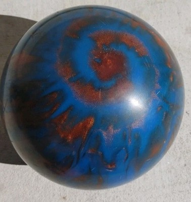 Vintage Brunswick Crown Jewel 16lbs Bowling Ball 16 lb Blue Orange