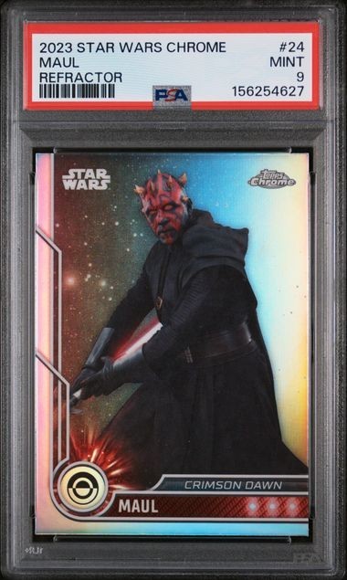 2023 TOPPS CHROME STAR WARS DARTH MAUL REFRACTOR #24 PSA 9