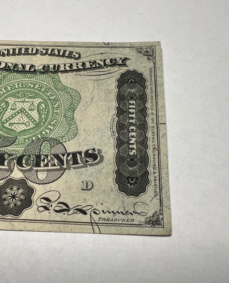 1869 United States Fractional Currency 50 Cents 4th issue GREEN SEAL - Image 4 of 4