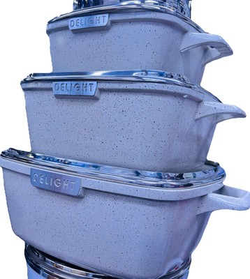 Druckguss Antihaft Induktion Kasserolle Suppentopf Set 3-teilig - 20-24-28 cm Kochtopf