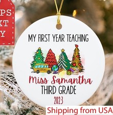 Teacher Christmas Ornament, Personalized Ornament for Teachers, Teacher Appre...