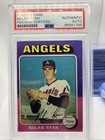 Nolan Ryan HOF Pen  Autograph 1975 Topps Card # 500 PSA / DNA Authentic   --195