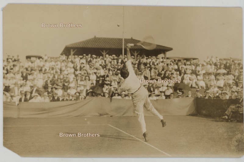 Vintage 1910-20s Unknown Tennis Players Reach High For The Ball Photos (2pcs)