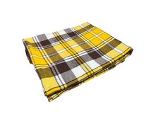 Vintage Plaid Throw Blanket Tartan Quilt Bedding Yellow Brown White Retro 84x76