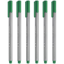 334 Triplus Fineliner Superfine Point Pens 0.3mm Green 6 PCS Writing Art