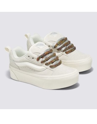 Vans Knu Stack Platform Vintage Suede Marshmallow Unisex Sneakers Sz W 6 M 5 NEW