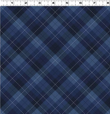 TEE TIME! Navy Blue Argyle Plaid Cotton Quilt...