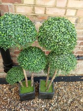 A Pair  of Elegant Aritifical Topiary Trees