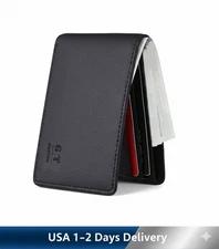 Gostwo Slim Leather Wallet for Men | Minimalist RFID Bifold Front Pocket Wallet