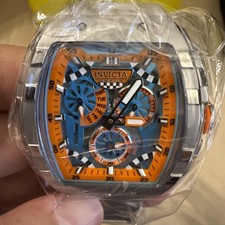 Invicta Men's Watch Invicta Racing Light Blue and Orange Dial Bracelet 49220