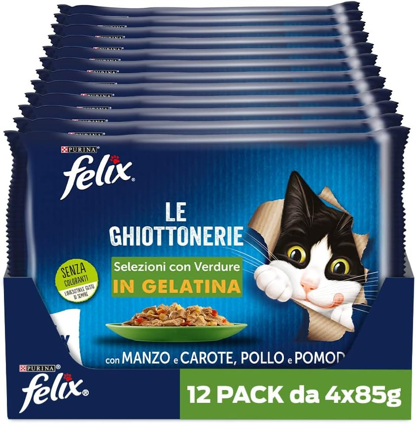 Felix Ghiottonerie: Bocconcini in Gelatina Manzo e Carote per Gatti