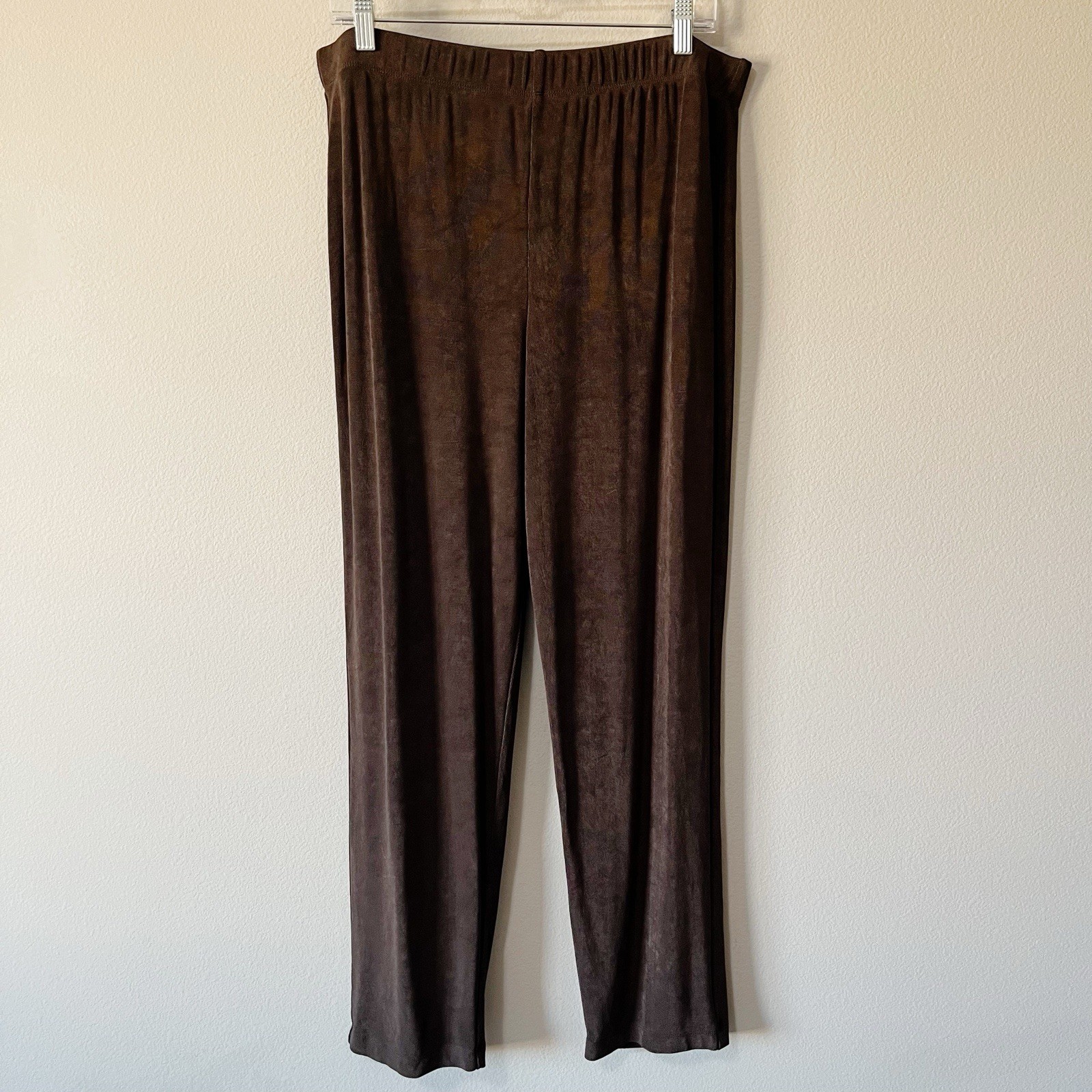 Chico's Travelers Chocolate Brown Pull-On Straight Leg Pants Size 2R 12/14R