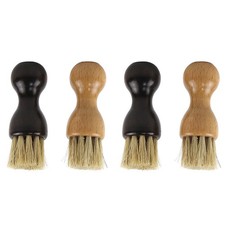 4 Pcs Wooden Shoes Brush Multi Function Shoes Cleaner Polishing Khaki