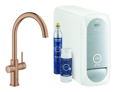 Grohe Blue Home Starterkit Spültischarmatur mit C-Auslauf - Warm... 31455DL1