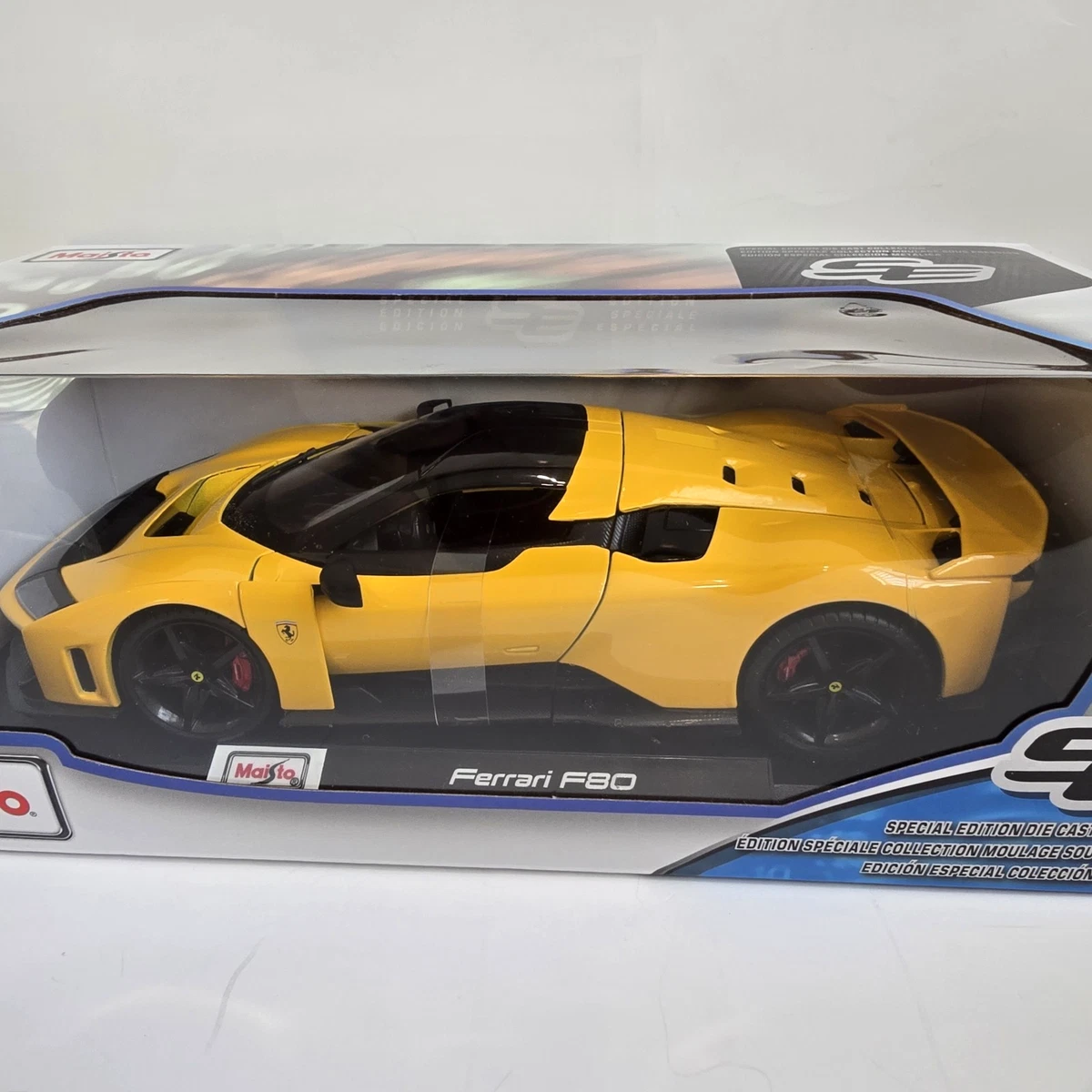 Ferrari F80 1:18 Scale Diecast Model Car Yellow Special Edition. New/Sealed