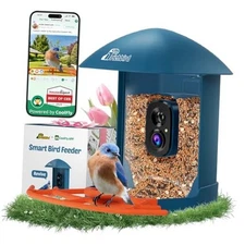 Smart Bird Feeder with Camera, 2K HD Birdwatching Camera with AI Deep Blue