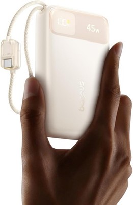 Powerbank 20000mAh 45W Tragbares Ladegerät mit Dual Kabel für iPhone, Laptop,