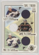 2001-02 Pacific Crown Royale Triple Threads Scott Young Mike Eastwood #18 2vh