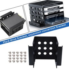 2.5" to 3.5" HDD Bracket Adapter - Holds 4 Drives for Desktop 3.5" Floppy Bay