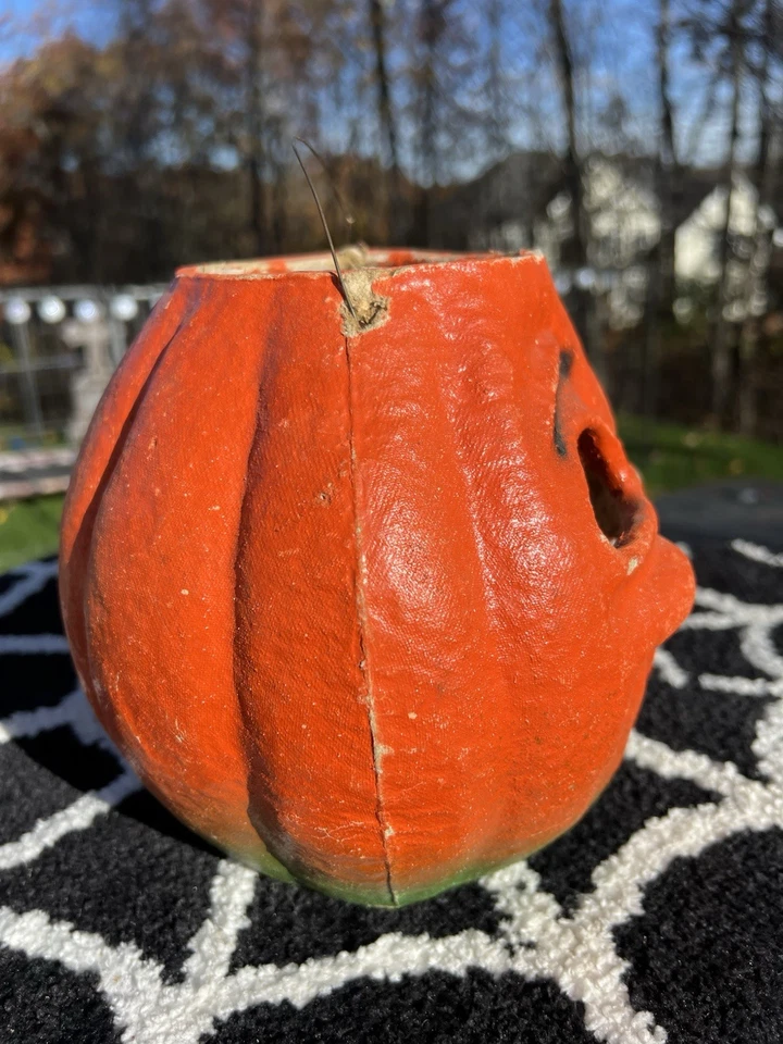 RARO VINTAGE HALLOWEEN CORO NIÑO PAPEL MACHÉ JACK O LINTERNA 7.5". Excelente estado Foto 3 de 4