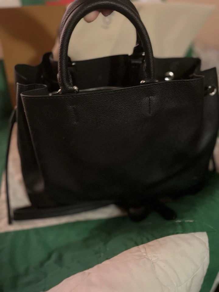 Bolso de Moda Negro con Asas Ganancia Correa para el Hombro y Correa Bandolera Foto 4 de 4