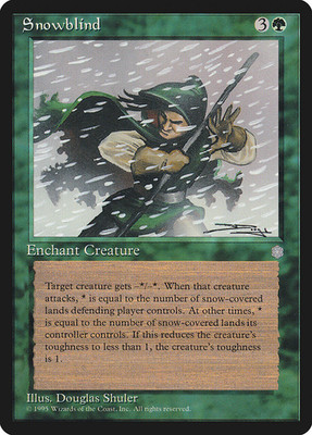 Snowblind 264 ICE Age Rare Vintage 1995 Green Enchantment Aura Shuler NM