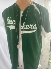 Jersey BASEBALL  Men & Women SLACKERS XL 46-48 GREEN WHITE SANTORO #27 TEAMWORK