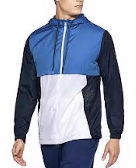 MEN UNDER ARMOUR HEATGEAR SPORTSTYLE FULLZIP WINDBREAKER HOODED JACKET