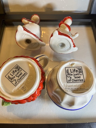 Department 56 Life is Just a Bowl Of Cherries Cream & Sugar Bowl & Salt & Pepper - Bild 9 von 11