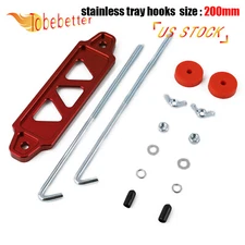  8'' J-Hook Bolt with Red  Aluminum Car Battery Tie Down Mount Bracket Brace Bar